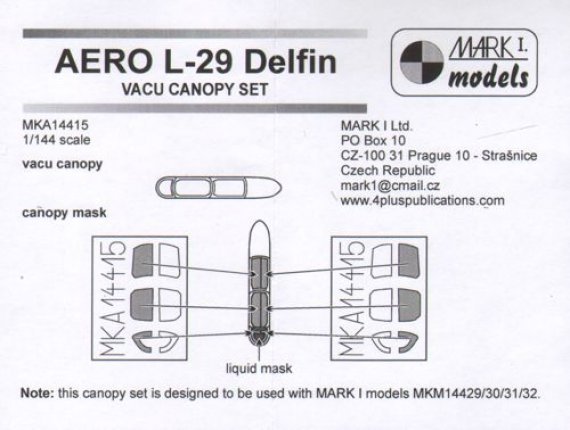 1/144 Aero L-29 Vacu canopy & mask