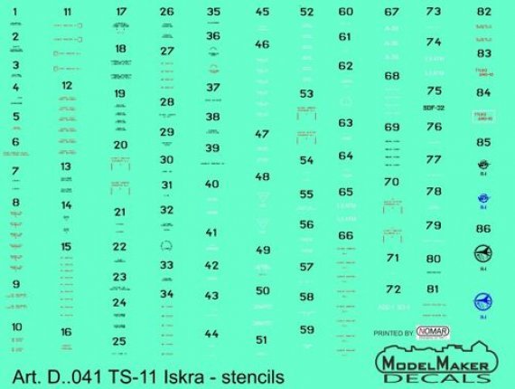 1/72 PZL TS-11 Iskra stencils