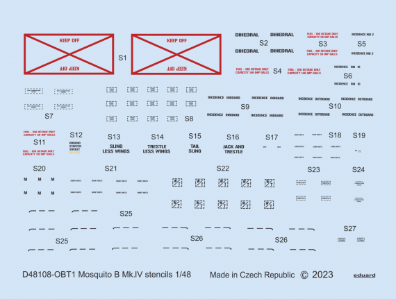 De Havilland Mosquito B Mk.IV stencils 1/48