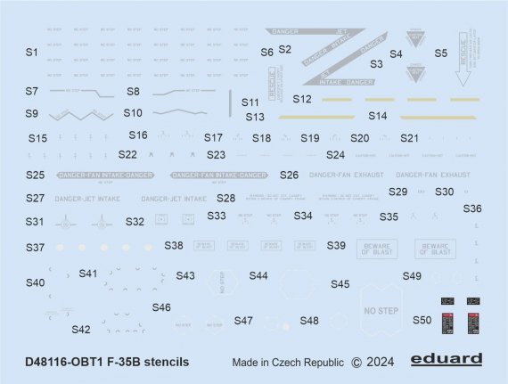 1/48 Decals F-35B stencils