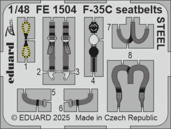 1/48 F-35C seatbelts STEEL for Tamiya
