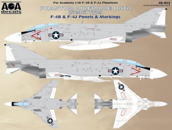 1/48 McDonnell F-4B/F-4J Phantom Airframe Data