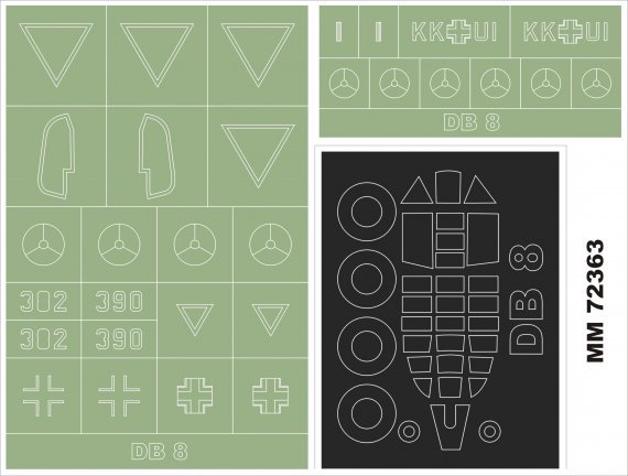 1/72 Douglas DB-8A/3N 1 canopy masks canopy frame paint masks