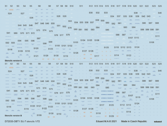 1/72 Decals Su-7 stencils