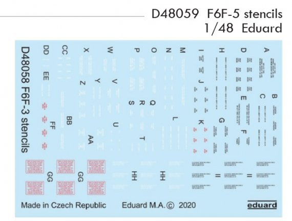 Decals 1/48 F6F-5 stencils