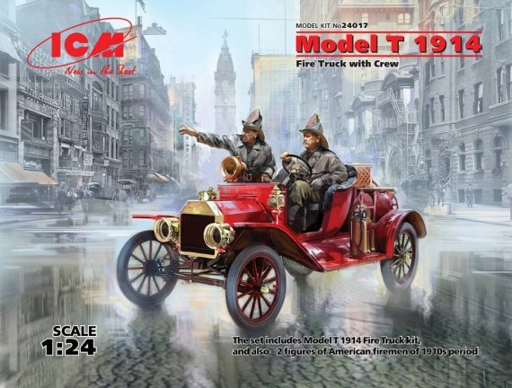 1/24 Model T 1914 Fire Truck with Crew
