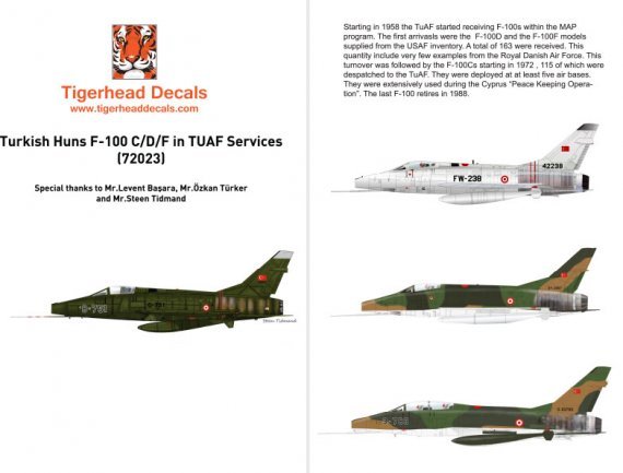 1/72 Turkish Huns North-American F-100C/F-100D/F-100F in TUAF