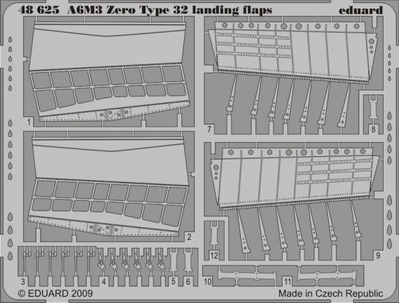 1/48 A6M3 Zero Type 32 landing flaps (HAS)