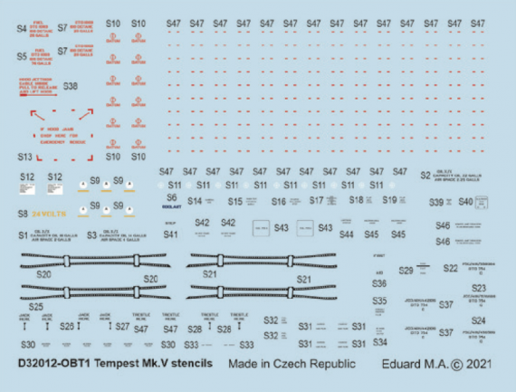 1/32 Hawker Tempest Mk.V stencils