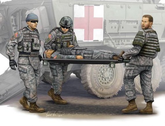 1/35 Modern US Army Stretcher Ambulance Team (4 figures)