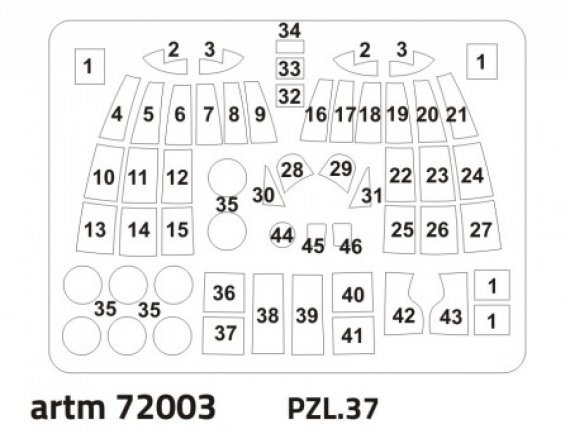 1/72 Mask for PZL-37 [PZL-37A PZL-37B]
