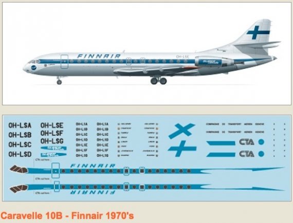 1/144 Caravelle 10B Finnair 70's