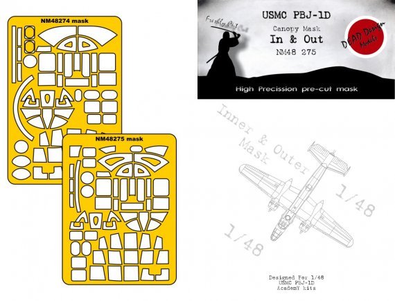 1/48 North-American PBJ-1D B-25 Mitchell Usmc mask for Academy