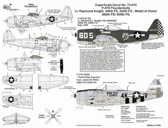Microscale D�calcomanies P-47D Thunderbolt Bubbletop 1/72