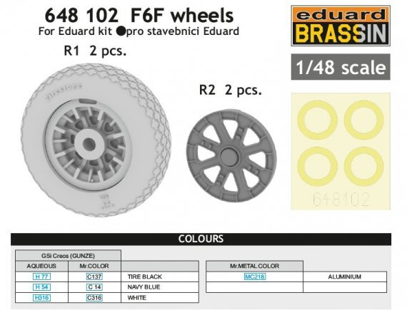 1/48 F6F wheels (EDU)