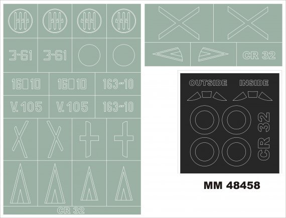 1/48 Fiat CR.32 canopy masks, insignia masks