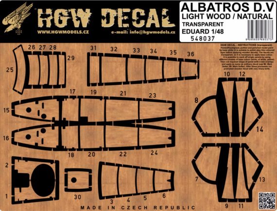 1/48 Albatros D.V / D.VA LASER-CUT Decal