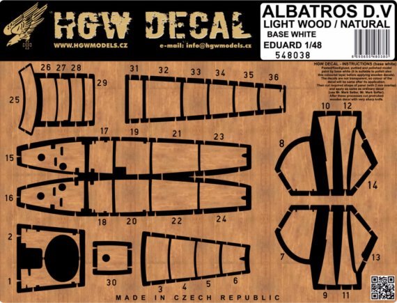 1/48 Albatros D.V & D.VA LASER-CUT DECAL