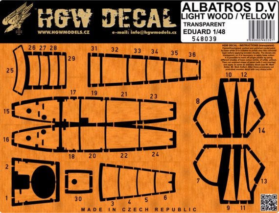 1/48 Albatros D.V / D.VA LASER-CUT DECAL