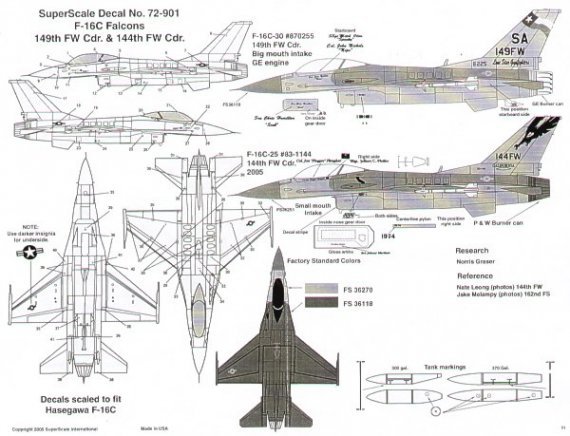 Microscale D�calcomanies F-16C 1/72