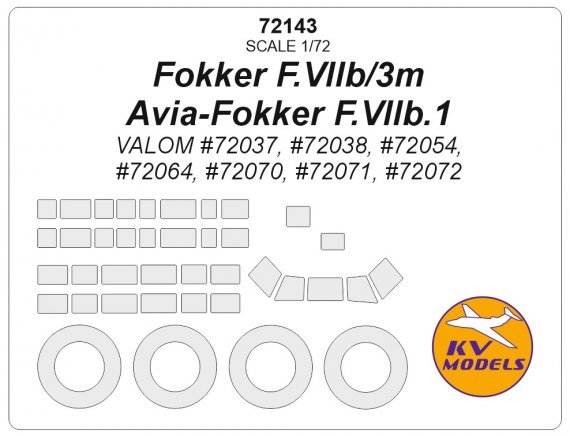 1/72 Fokker F.VII + wheels masks