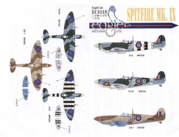 Eagle Cal Decals Spitfire Mk.IX 1/72 - 401, 443 Sqn RCAF