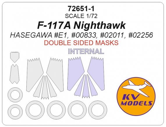 1/72 Lockheed F-117A Nighthawk Double-sided and wheels masks