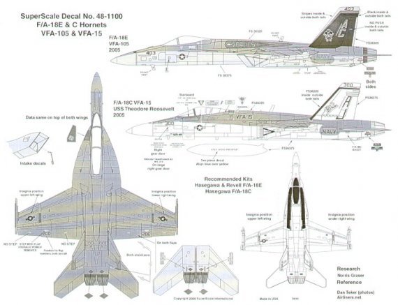 1/48 McDonnell Douglas F/A-18C/E, VFA 15, VFA-105