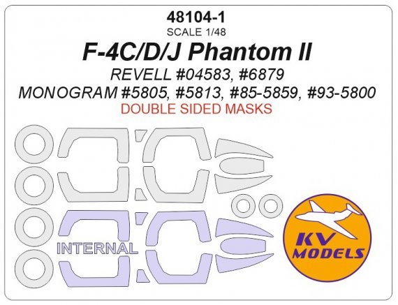 1/48 F-4C/D/J Phantom II masks Double sided for Revell