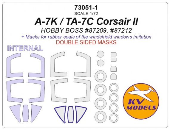 1/72 A-7K / TA-7C Corsair II double-side masks for Hobby Boss