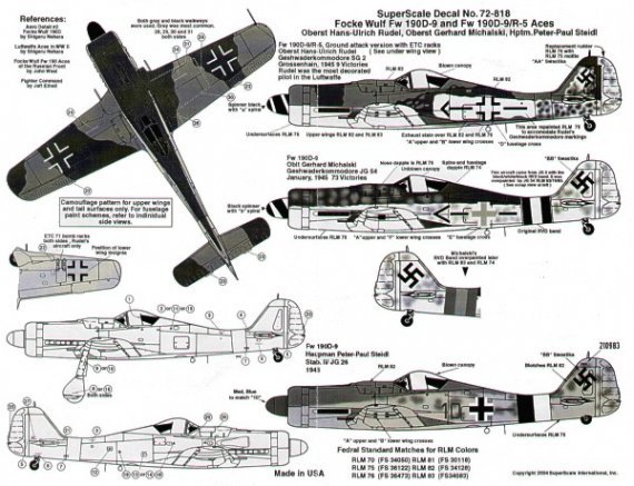 Microscale D�calcomanies Fw-190D-9 1/72
