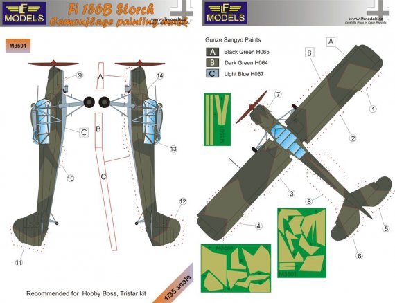 1/35 Mask Fi-156B Storch Camouflage painting