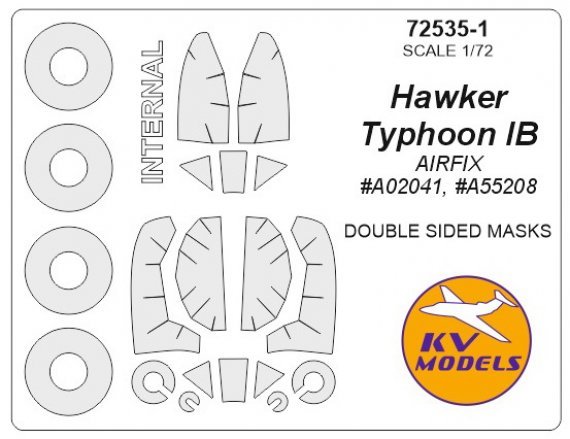 1/72 Hawker Typhoon Double sided and wheels masks