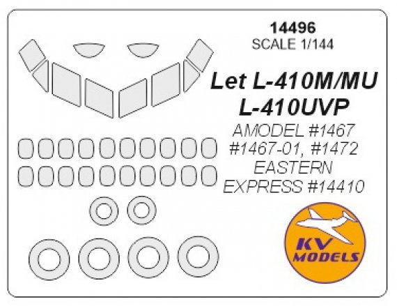 1/144 Let L-410 + side windows on fuselage and wheels masks