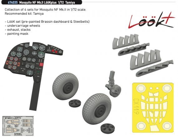 Brassin 1/72 Mosquito NF Mk.II LooKplus for Tamiya