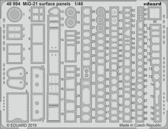 1/48 SET MiG-21 surface panels