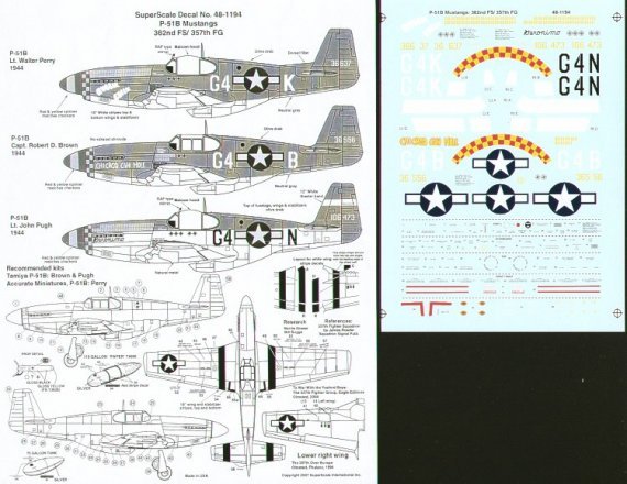 1/48 North American P-51B Mustangs 362 FS/357 FG 1944