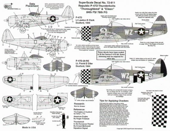 Microscale D�calcomanies P-47D Thunderbolt 1/72
