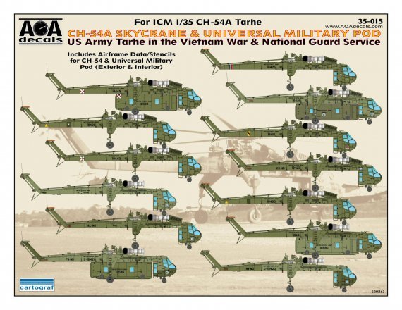 AOA Decals CH-54A Skycrane Tarhe Vietnam 1/35