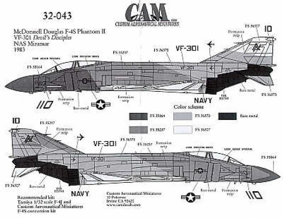Cam Decals F-4S VF-301 Ferris 1983 1/32