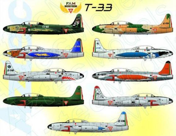 Aztec 1/48 Decals Lockheed T-33 Shooting Star Mexiko