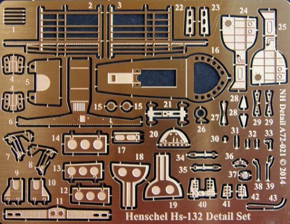 1/72 Henschel Hs 132 Detail Set (designed to be used with RS Mod