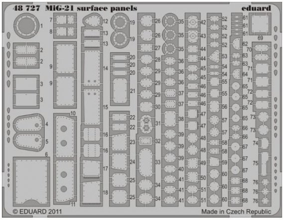 1/48 MiG-21 surface panels S.A. (EDU)