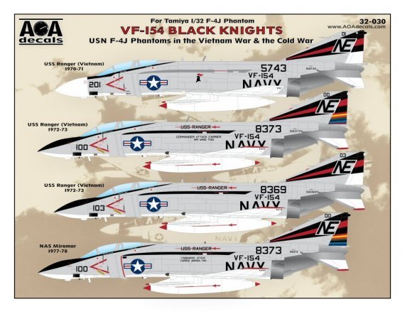 1/32 VF-154 Black Knights F-4J Phantoms in Vietnam & cold war