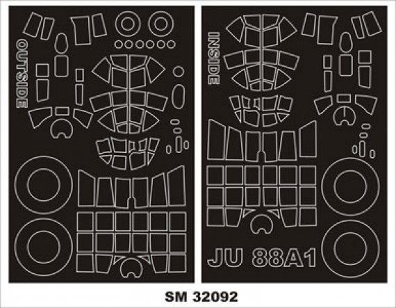 Masques peinture Montex Junkers Ju-88A-1 1/32 Revell