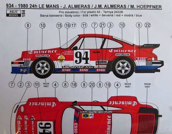 1/24 Transkit Porsche 934 24h Le Mans 1980 Almeras