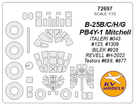 1/72 North-American B-25B Mitchell masks