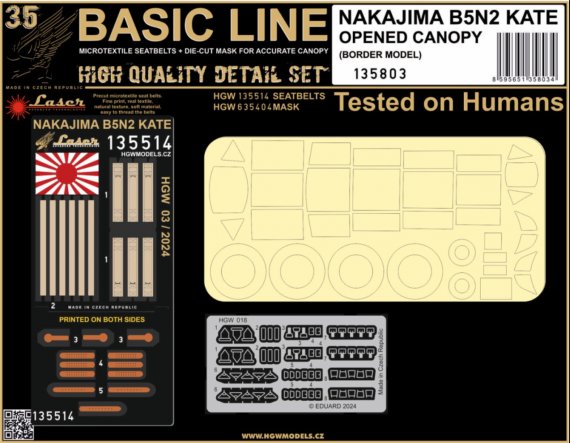 HGW 1/35 Nakajima B5N2 Kate Canopy Ouvert Border Model