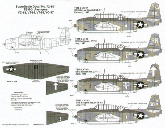 Microscale Decalcomanie TBM-3 Avenger 1/72