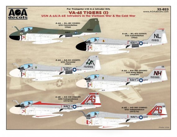 1/32 VA-65 TIGERS USN Grumman A-6A/A-6E Intruders in the Vietnam